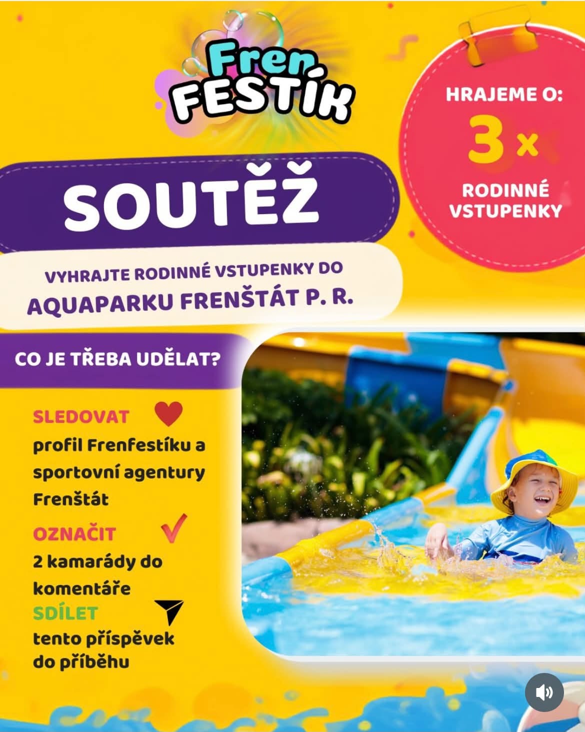 SOUTĚŽ O 3 RODINNÉ VSTUPENKY DO AQUAPARKU!