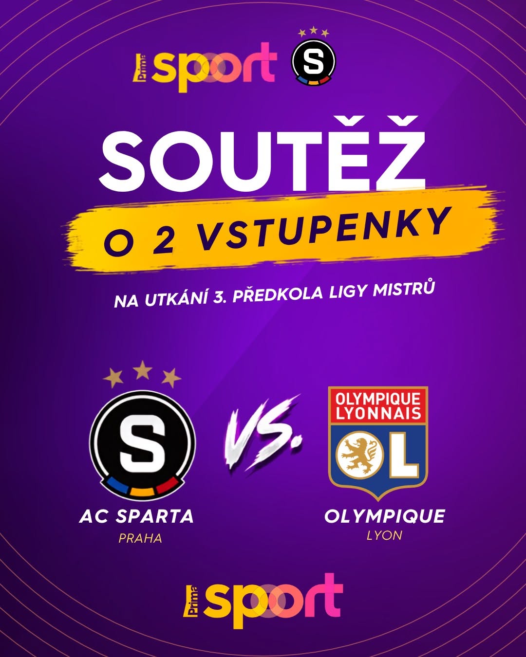 SOUTĚŽ O 2 VSTUPENKY na Spartu v LM!
